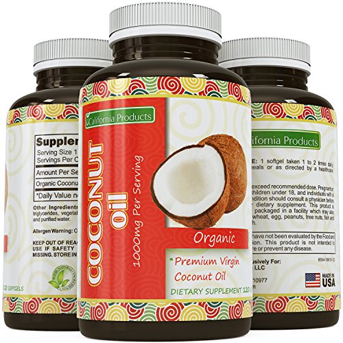 Buy 100% Natural Premium Virgin Coconut Oil Softgels - Effective Skin ...