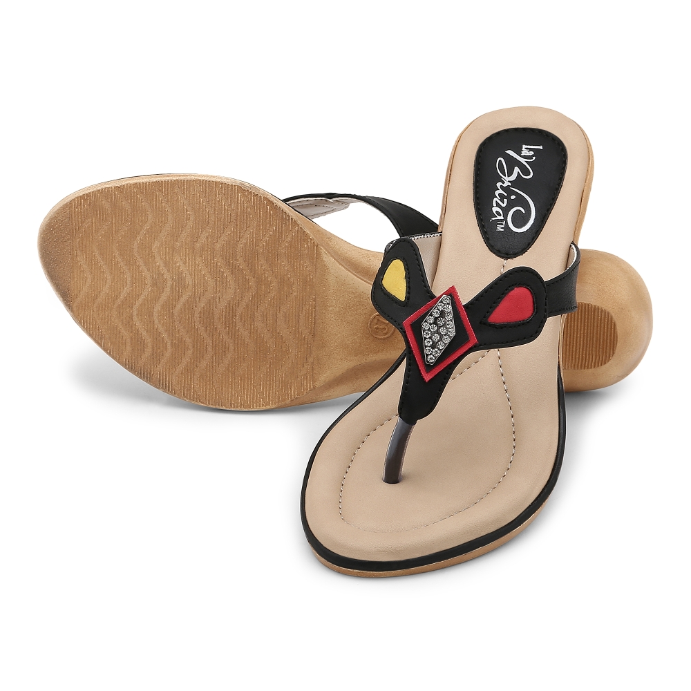 Buy Labriza Women Black Slip On Sandals Online ₹1399 from ShopClues