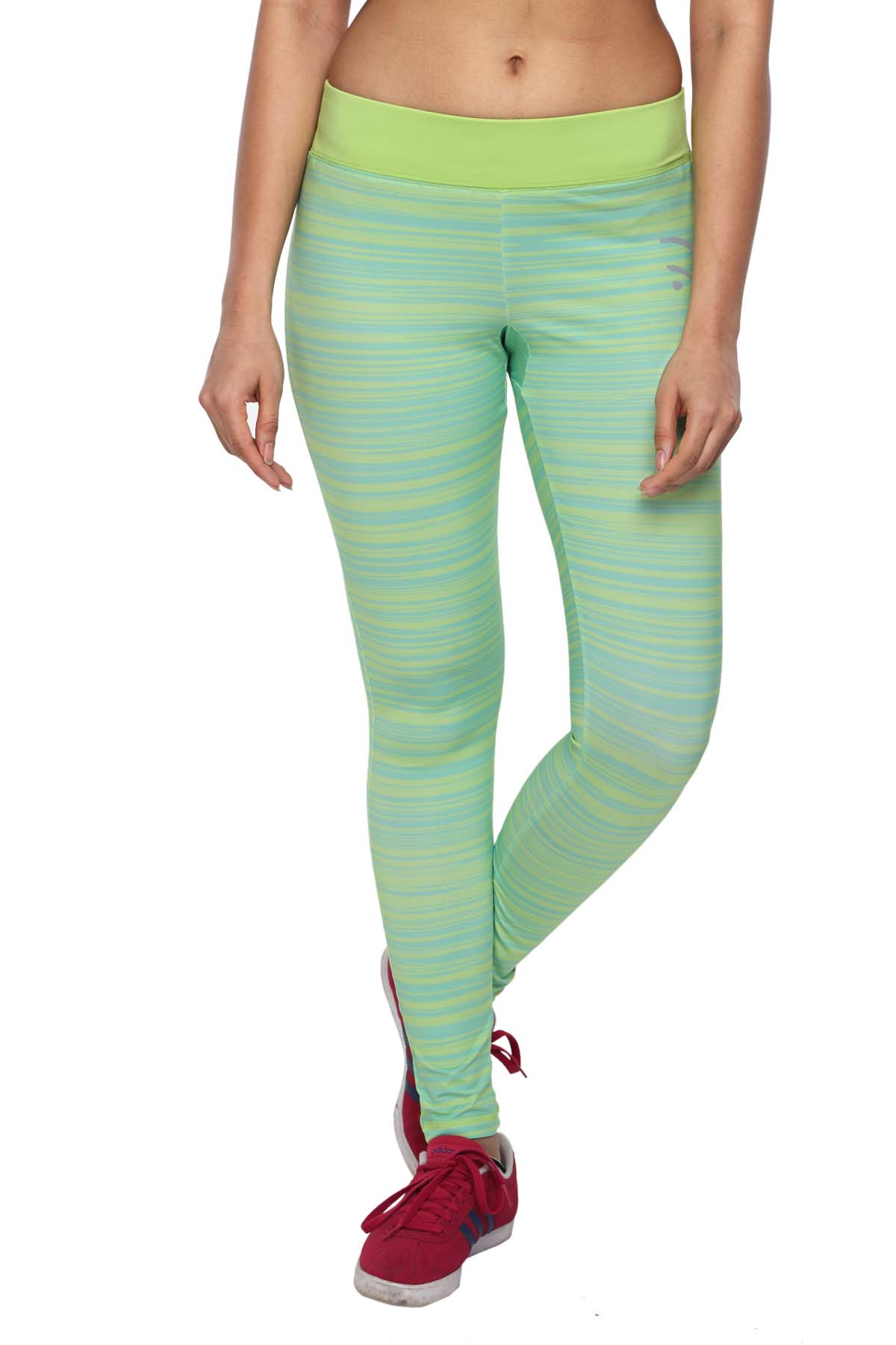 Buy Piranha Women Multicoloured Striped Yoga Pants Online @ ₹1499 from ...