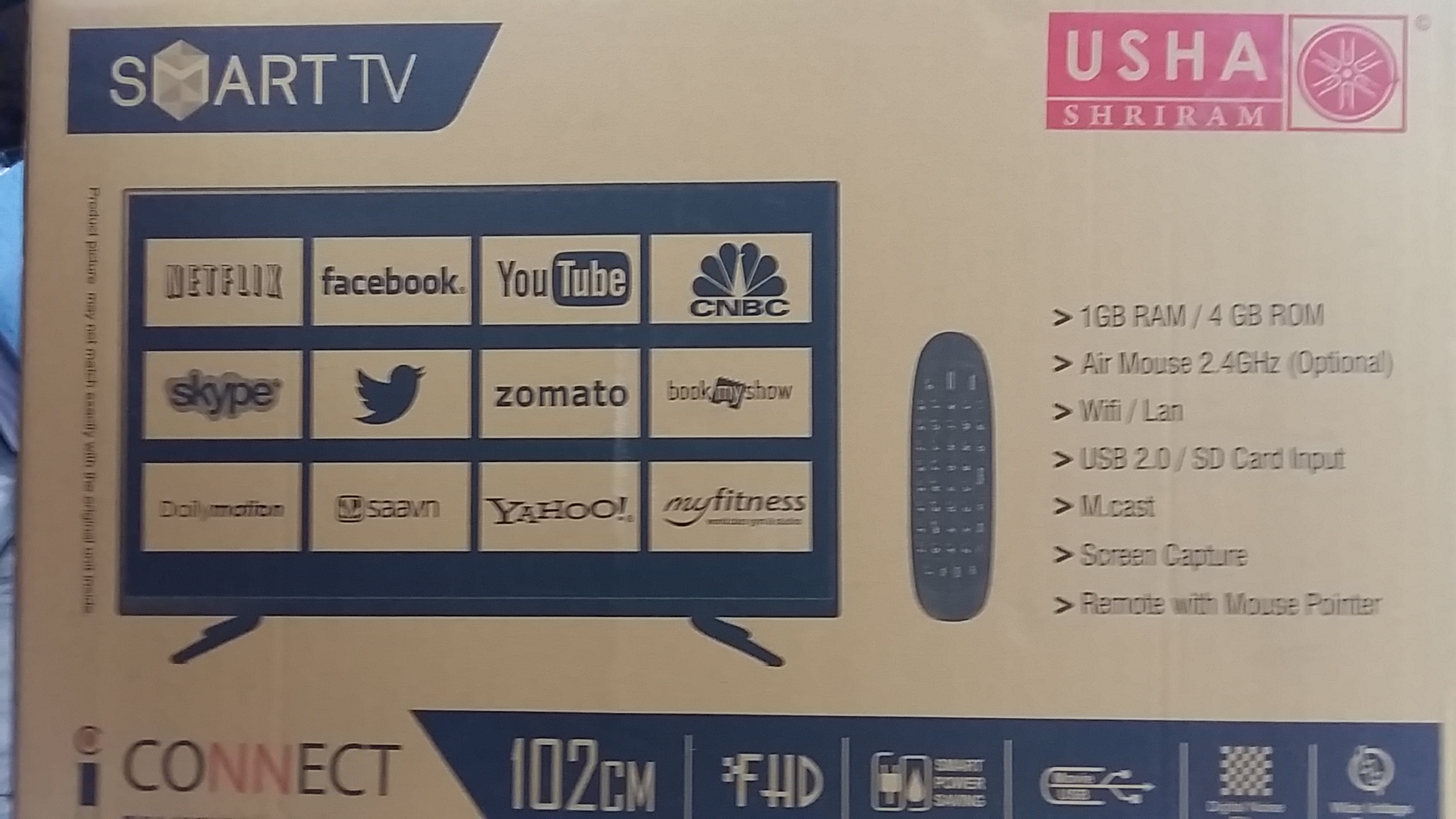 Usha Led USHA Smart Full HD LED TV 40Inch 4210s In Built WIFI 4 GB Rom 1 GB Ram ...