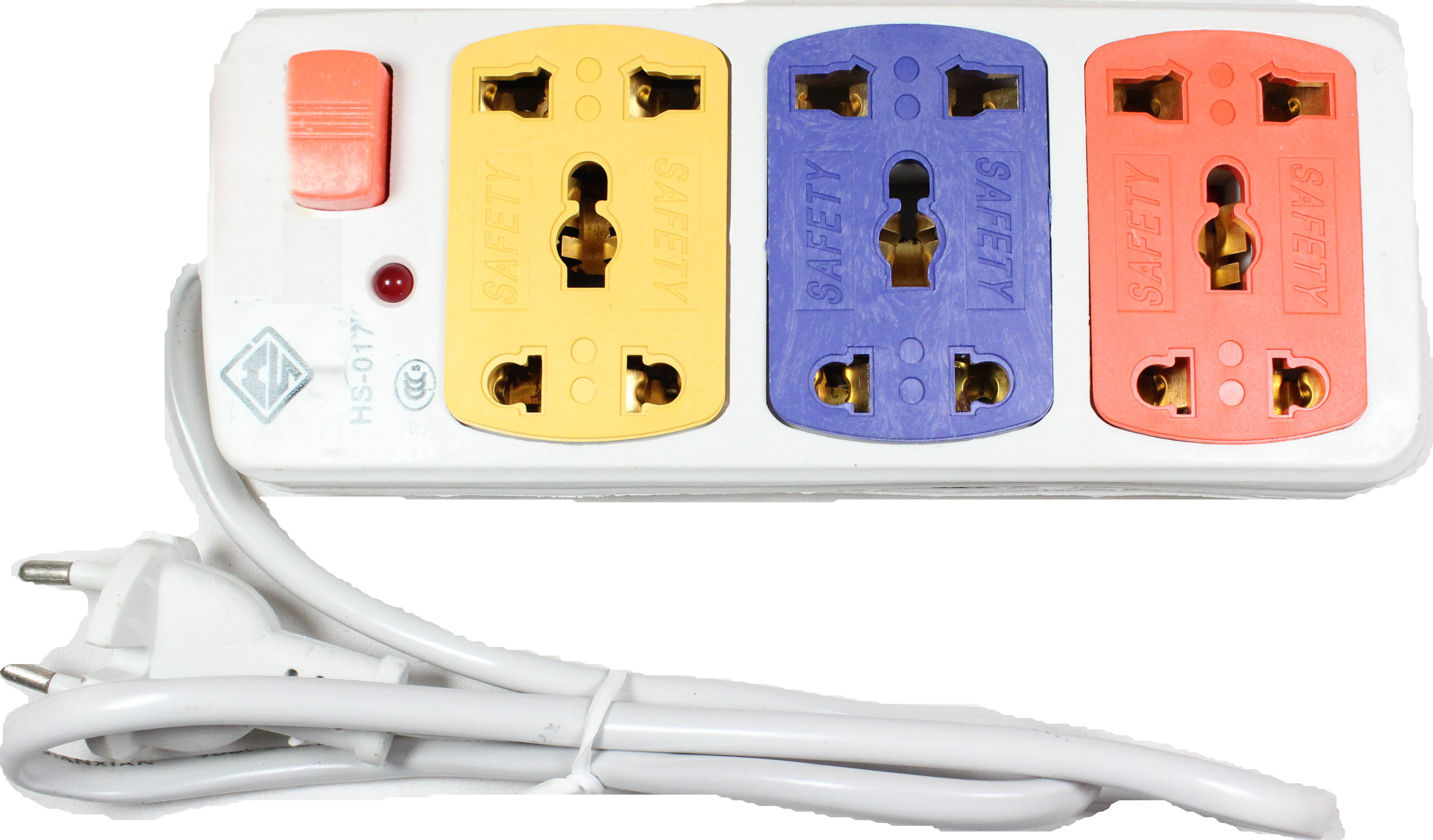 3 Sockets Power Strip Extension Cord Board Multiplug