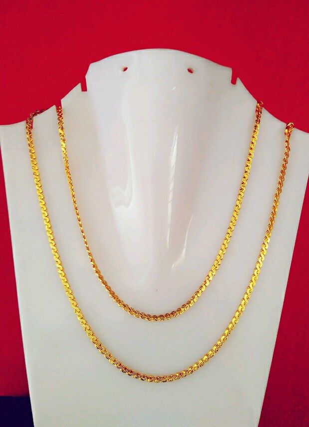 Buy High quality 22k gold plated s chain for men and women 22 inch c-14 ...