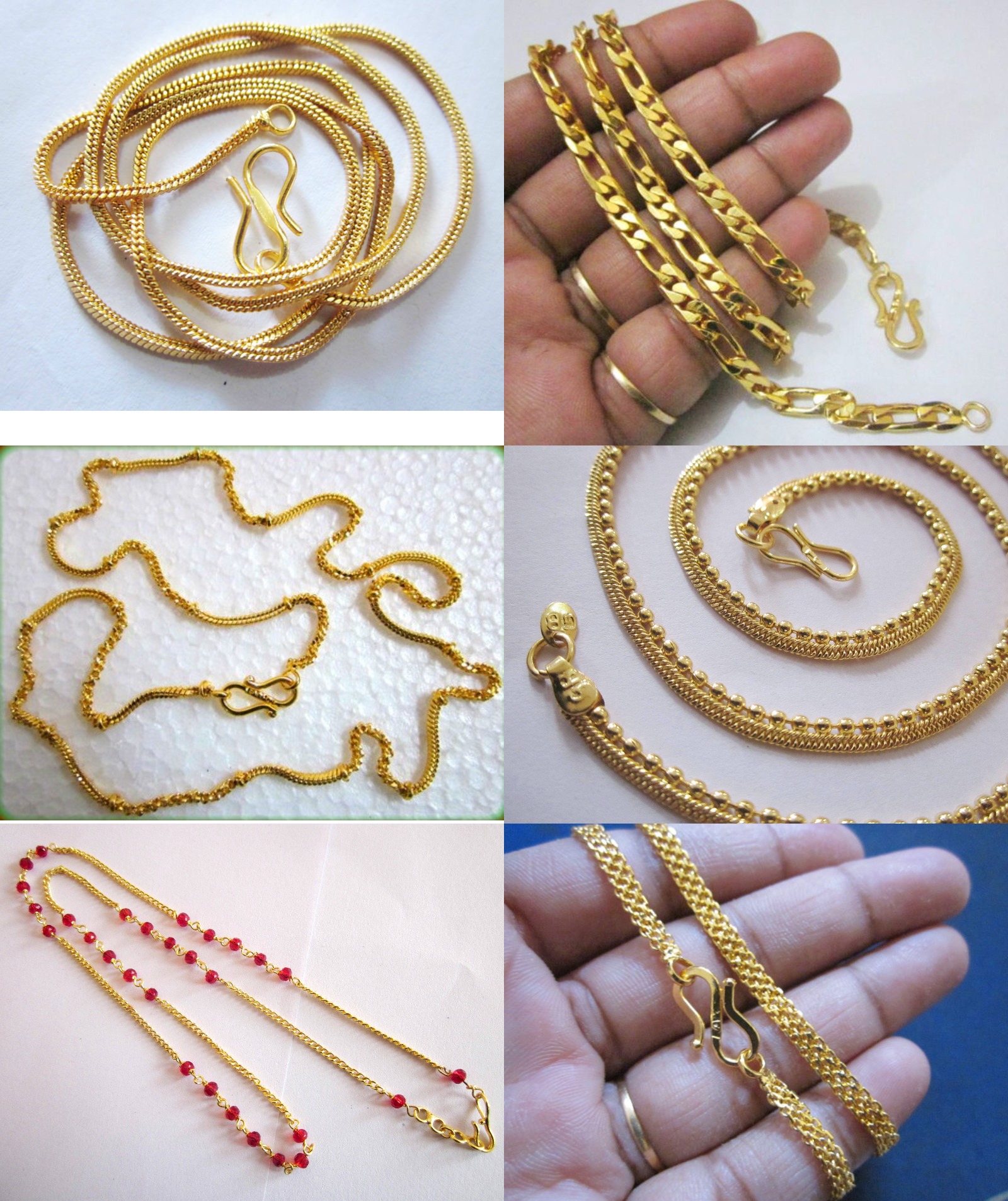 Set Of 6 One Gram Gold Chain For Both Men Women Gorgeous Looking 