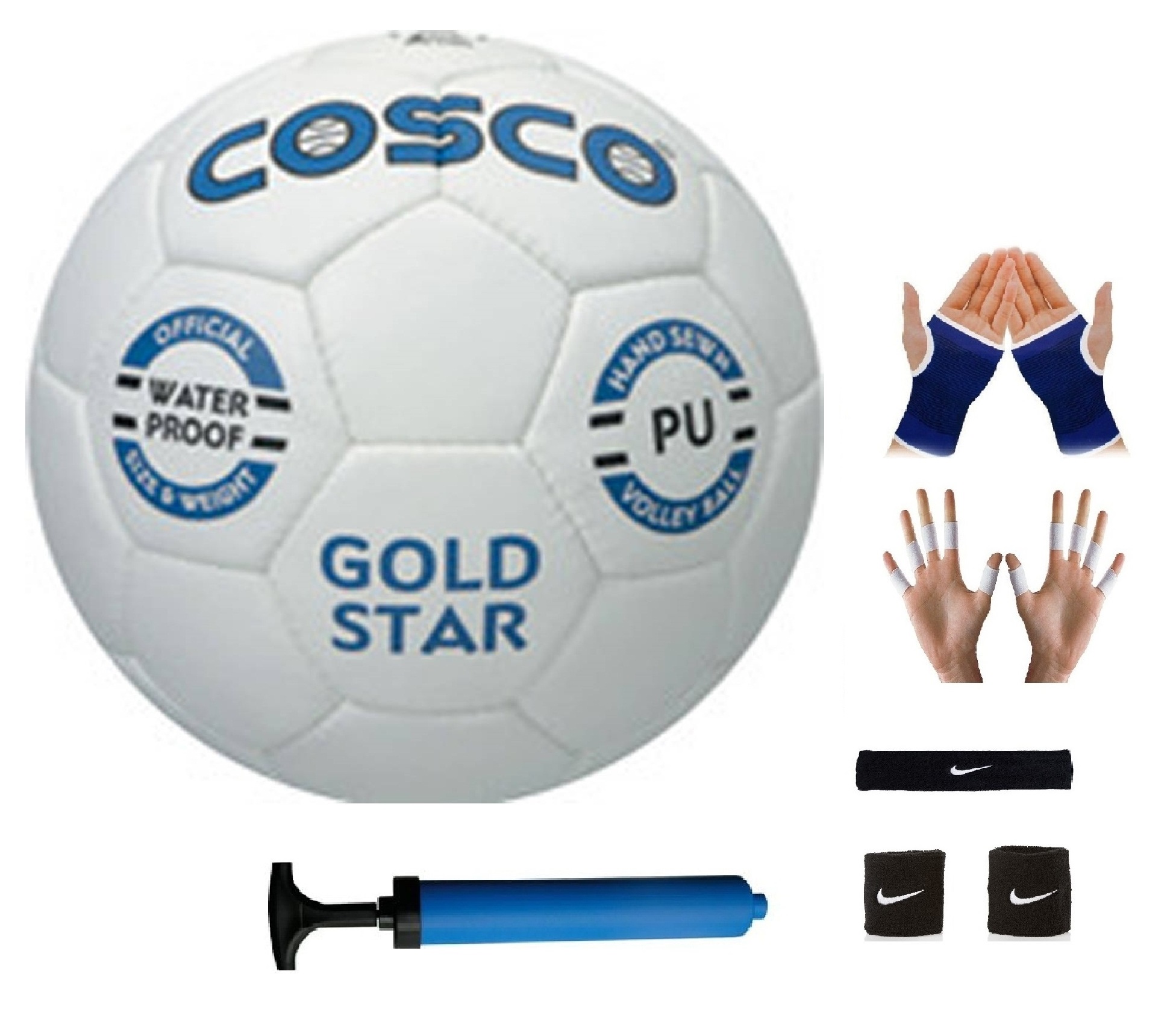 Buy Cosco Gold Star Volleyball with Black Headband, Air Pump, Free Pair