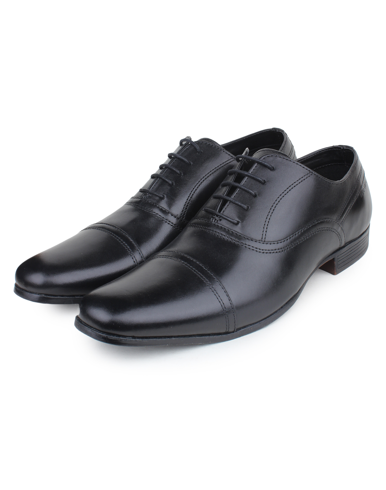 red tape mens black leather formal shoes