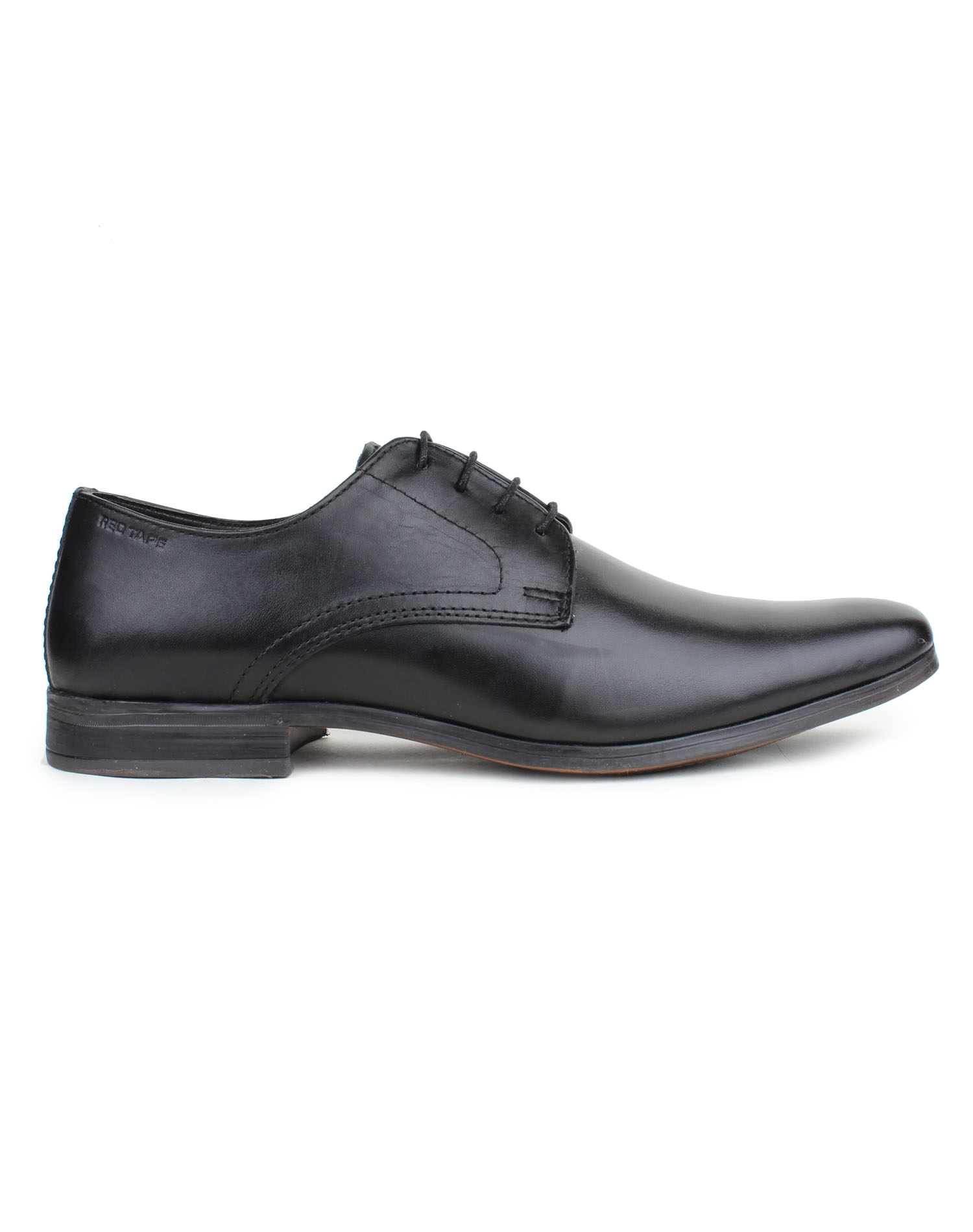 red tape mens black leather formal shoes