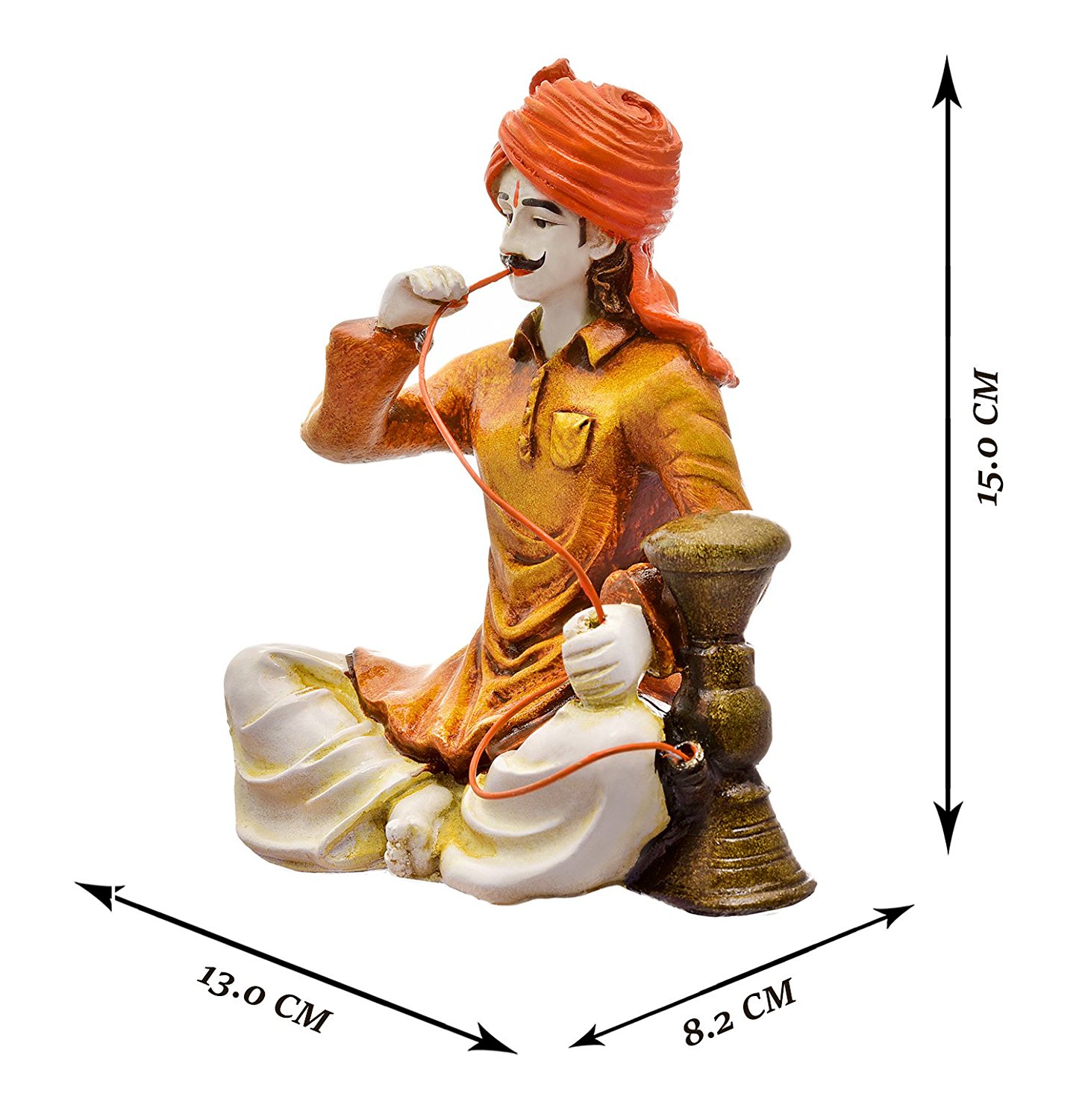 Buy Tap Fashion Polyresin RajasthaniHookahMan sculpture Showpiece for