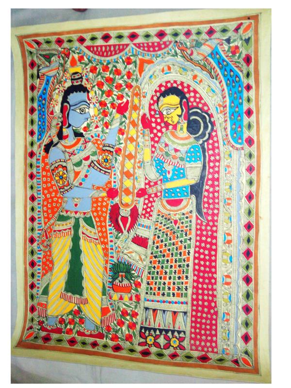 Shop Madhubani Painting - Ram and Sita Online - Shopclues