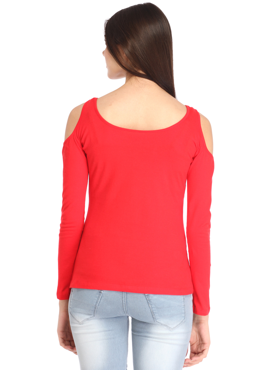 Buy Red Cold Shoulder Top Online @ ₹399 from ShopClues
