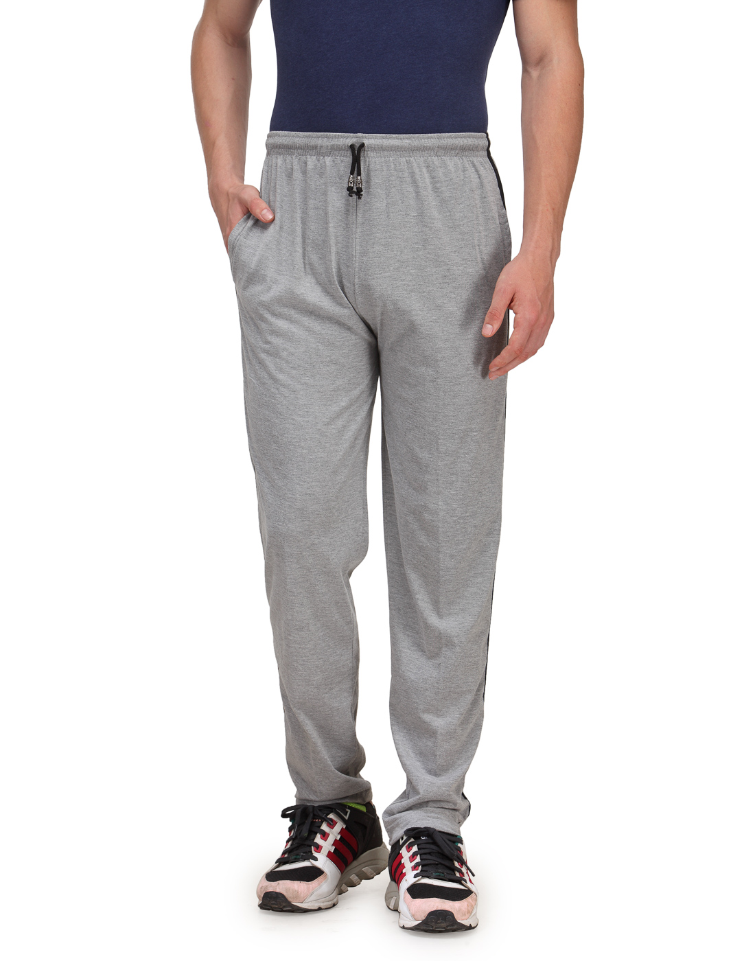 Buy Alfa Active Hosiery Cotton Track Pant/Pyjama Melange Grey Online ...