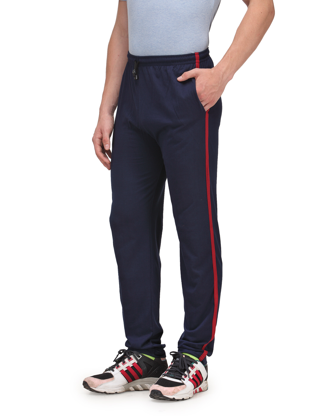 Buy Alfa Active Hosiery Cotton Track Pant/Pyjama Navy with Zipper ...