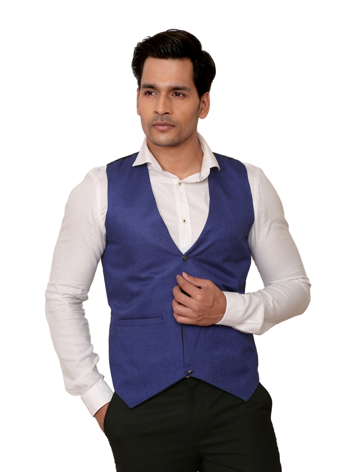Buy Kandy Solid Party Wear Blue Waist Coat Online ₹359 from ShopClues