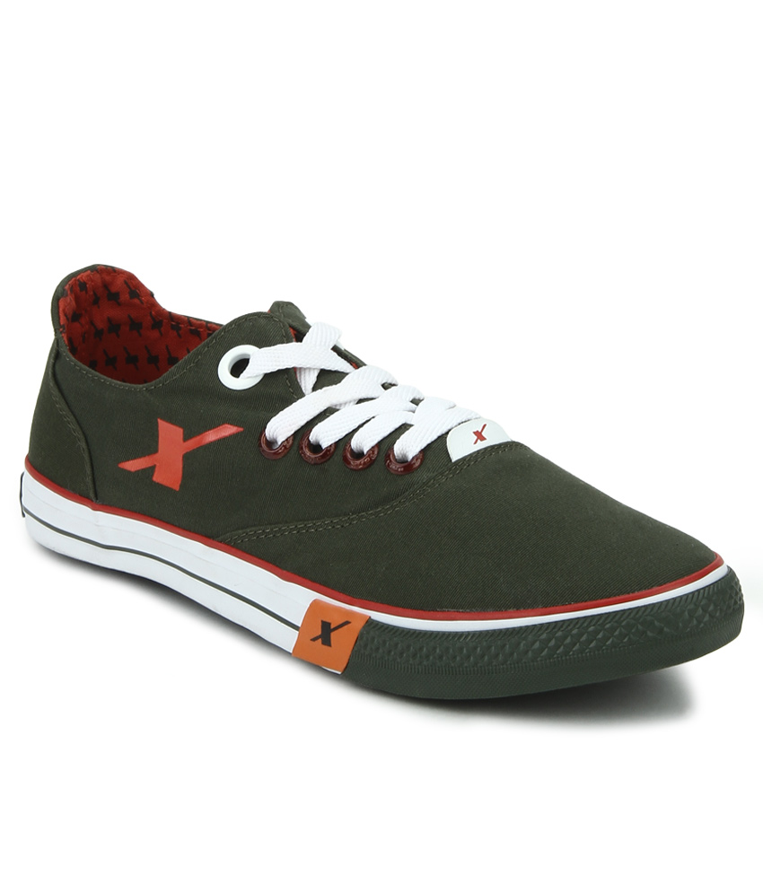 sparx olive green canvas shoes