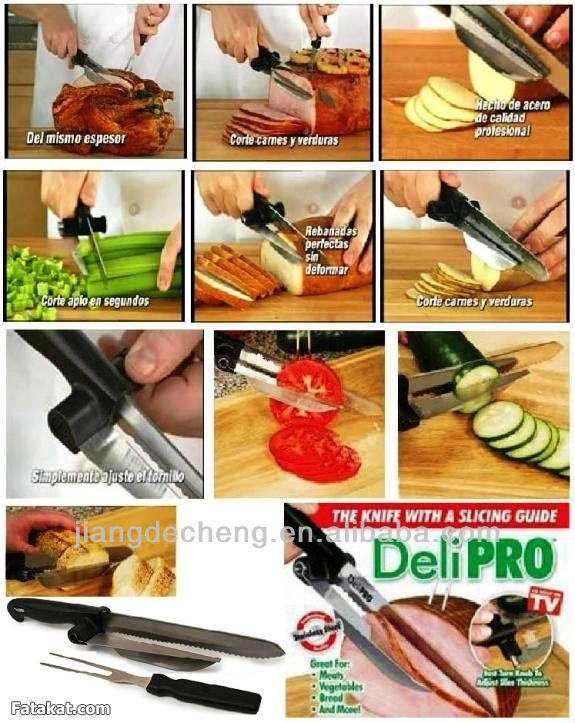 Deli Pro Knife with Slicing Guide Meat Slicer vegetable Slicer fruits cut