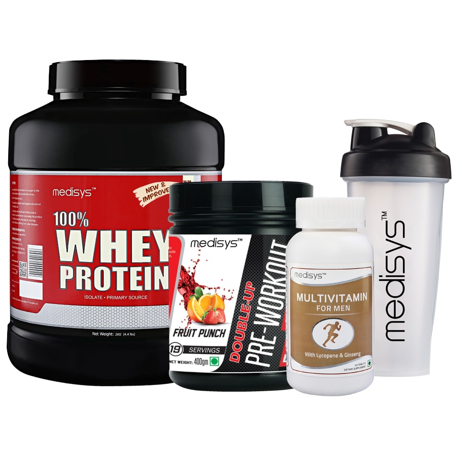 Buy Medisys Power Booster Combo - Whey Protein - Vanilla - 2kg+Pre ...