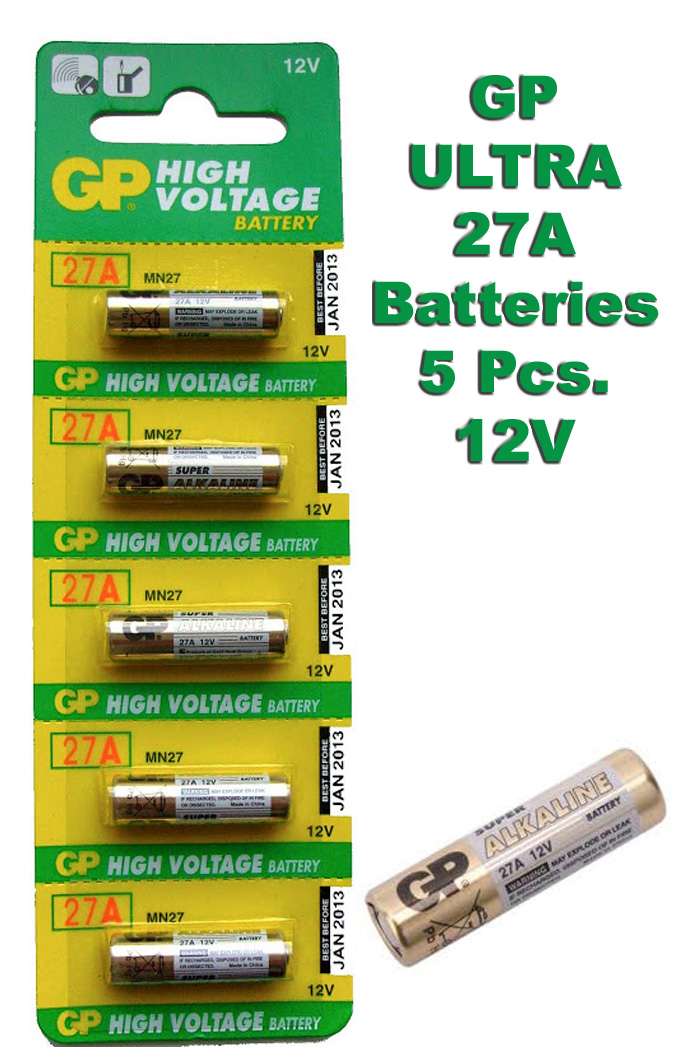 27A GP Battery 5 pieces pack. 12V Alkaline Battery. MN27 V27GA L828 A27 ...