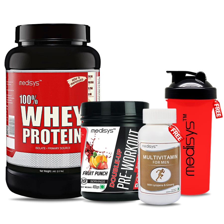 Buy Medisys Power Booster Combo - Whey Protein - Cafe Mocha - 1kg +Pre ...