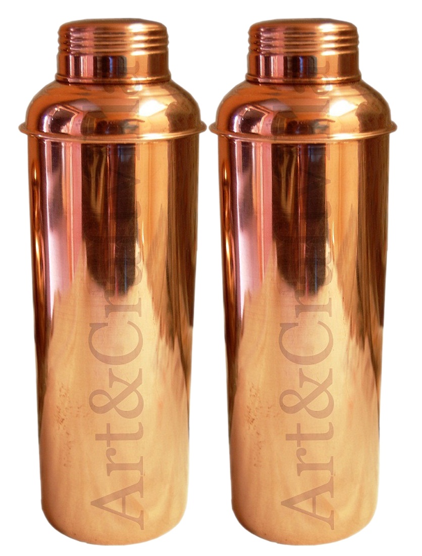 Buy Artandcraftvilla Set of 2 Copper Water Bottle 800 ML for use Yoga ...