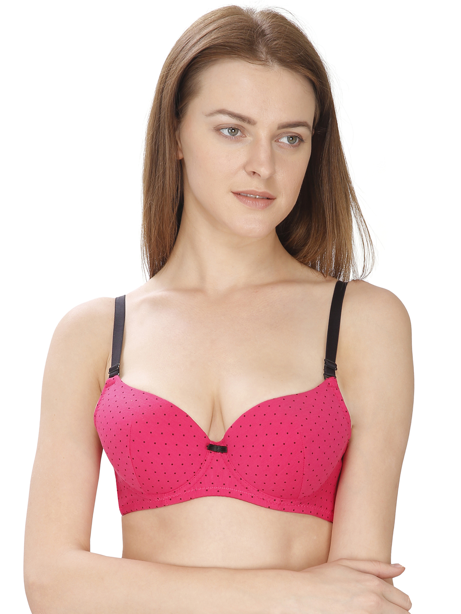 Buy Misty Rose Sexy Pink Flawless Fit Push Up Padded Bra With Contrast