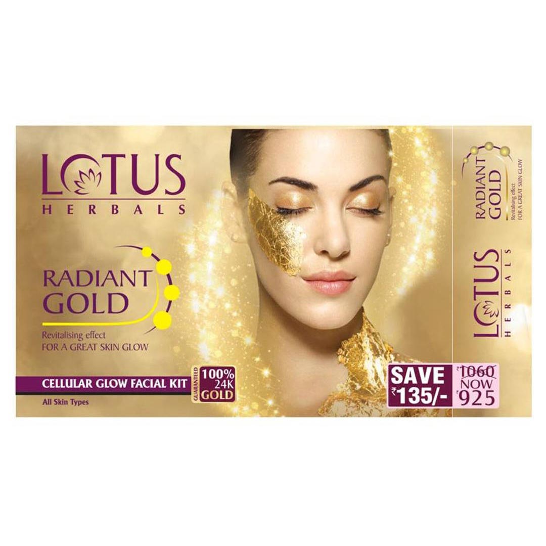 Buy Lotus Herbals Radiant Gold Glow Facial Kit Online ₹435 From Shopclues