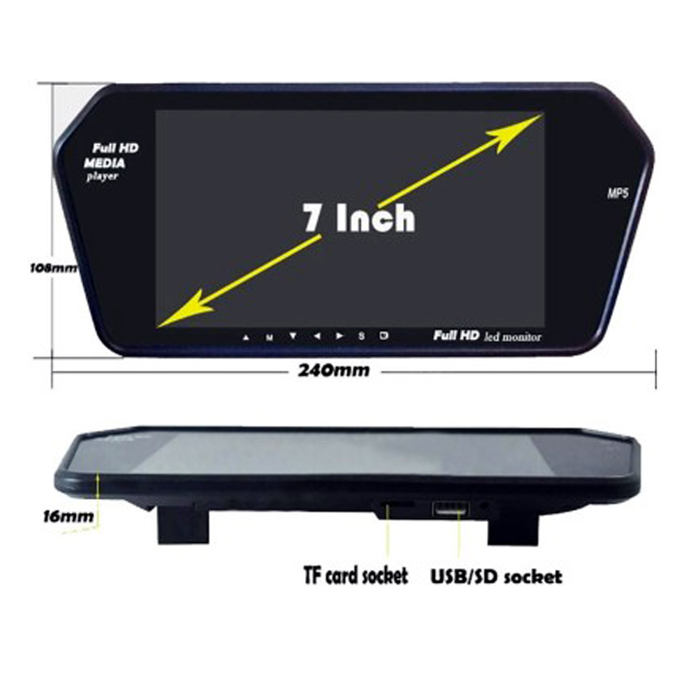 Buy RWT 7 Inch Car Video Monitor Full HD Screen For Maruti Baleno