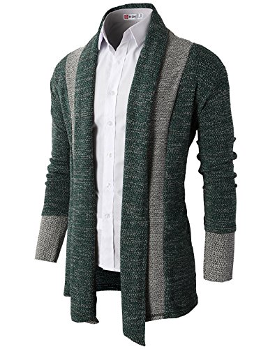 Buy H2H Mens Casual Slim Fit Knit Cardigan with Double Shawl Collar RED ...