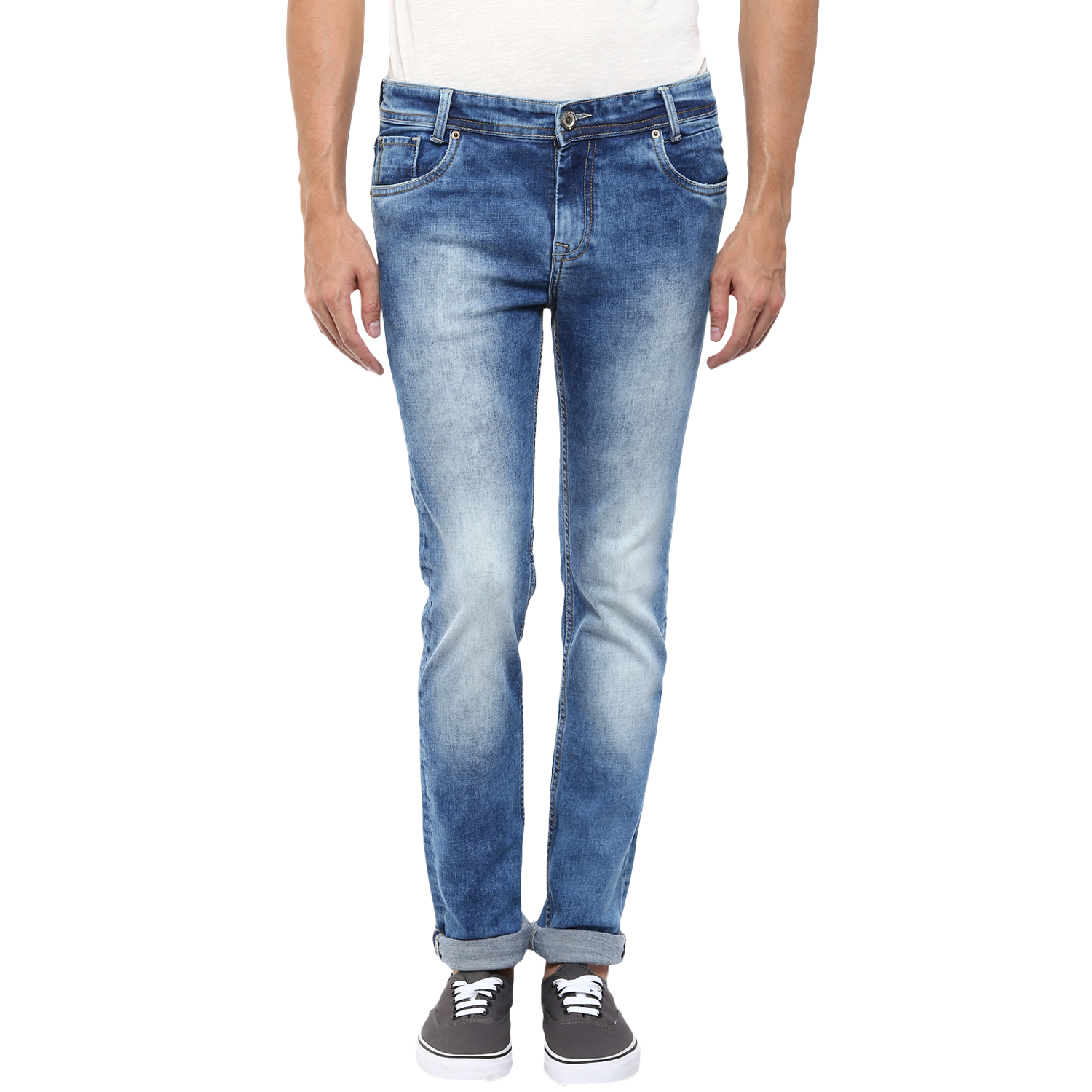 Buy Mufti Men's Blue Straight Fit Jeans Online @ ₹1889 from ShopClues