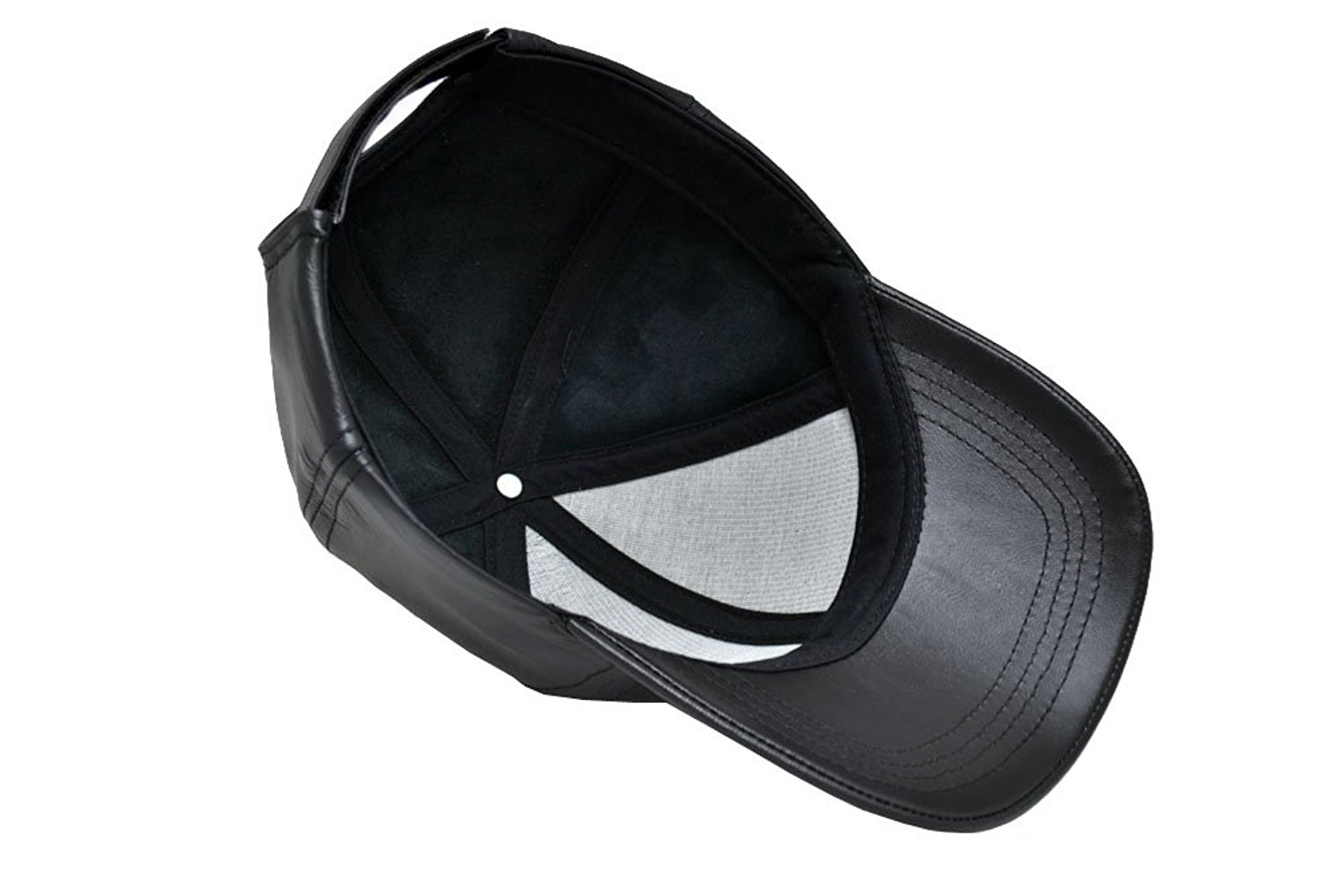 Buy Unisex Faux Leather Baseball Cap Solid PU Adjustable Sports CAP