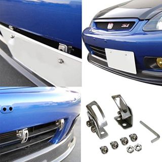 MAXHAWK JDM Universal Black Front Bumper License Plate Relocator Bracket