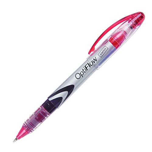 Buy Staples OptiFlow Rollerball Pens, Fine Point, Red, Dozen Online