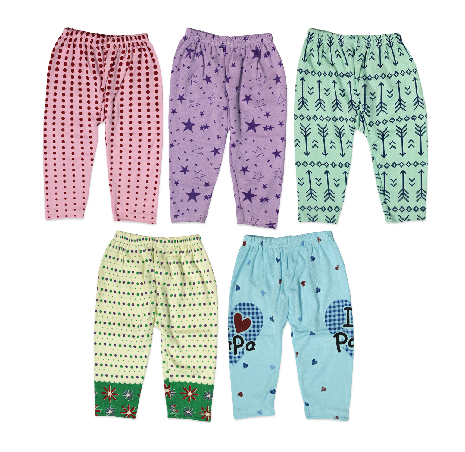 Buy Guchu 100 Hosiery Cotton Baby Pyjama for Baby Boy, set of 5 Online