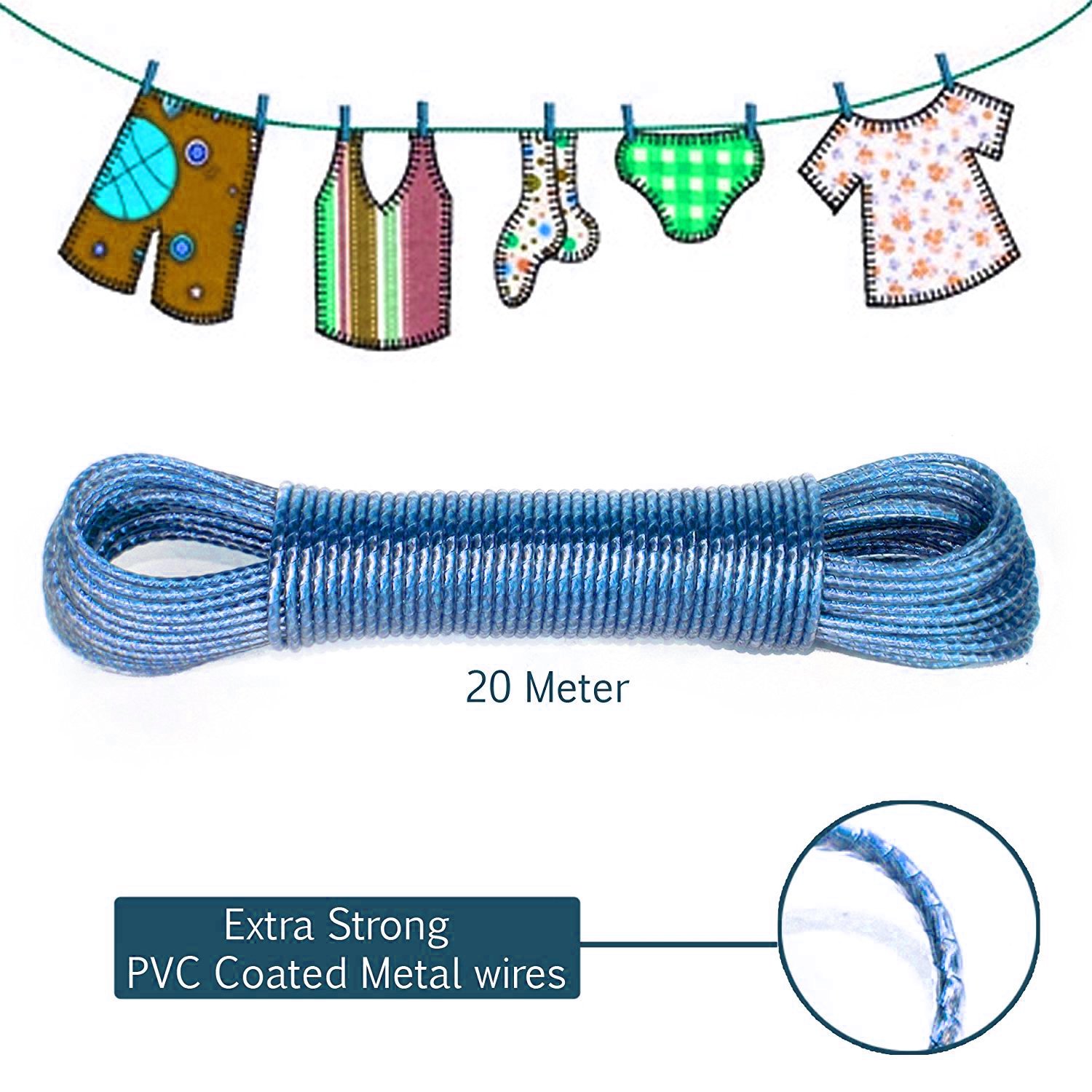PVC Coated Metal Cloth Drying Wire pvc-coated-metal-cloth-drying-wire