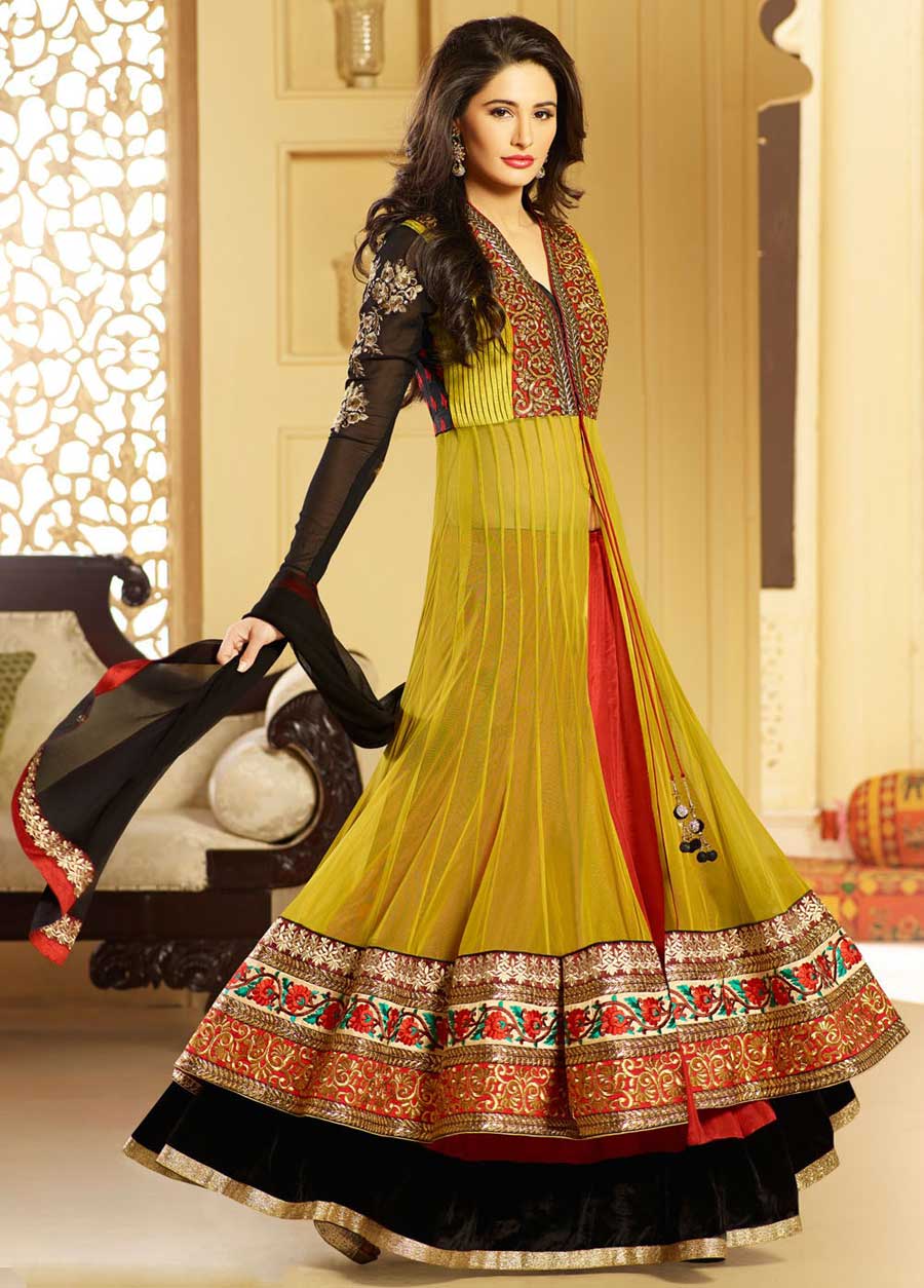 double layer anarkali suit