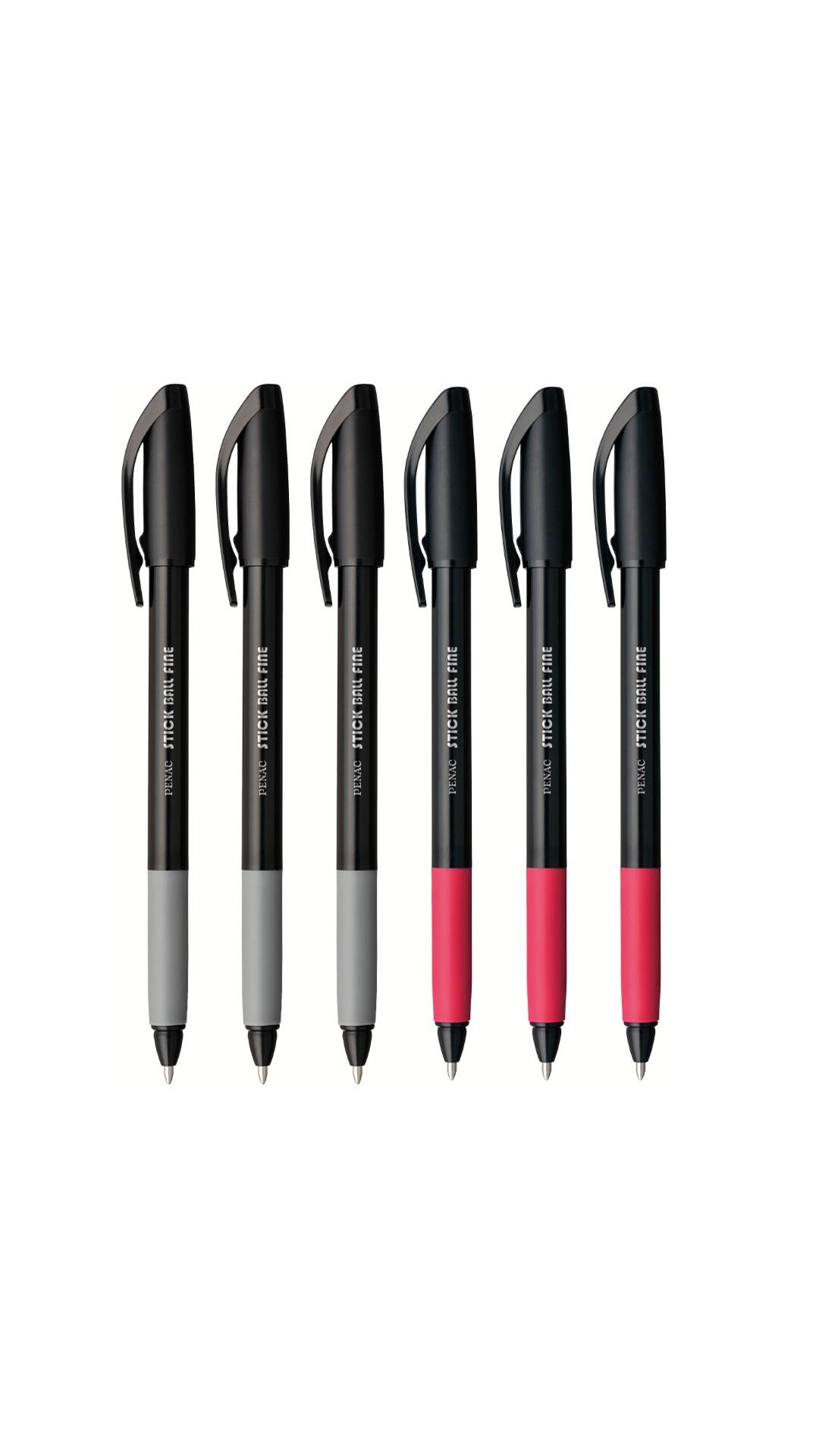 Buy Penac Stick Ball Pen Set Of 6 (Black & Red) Online @ ₹270 from ...