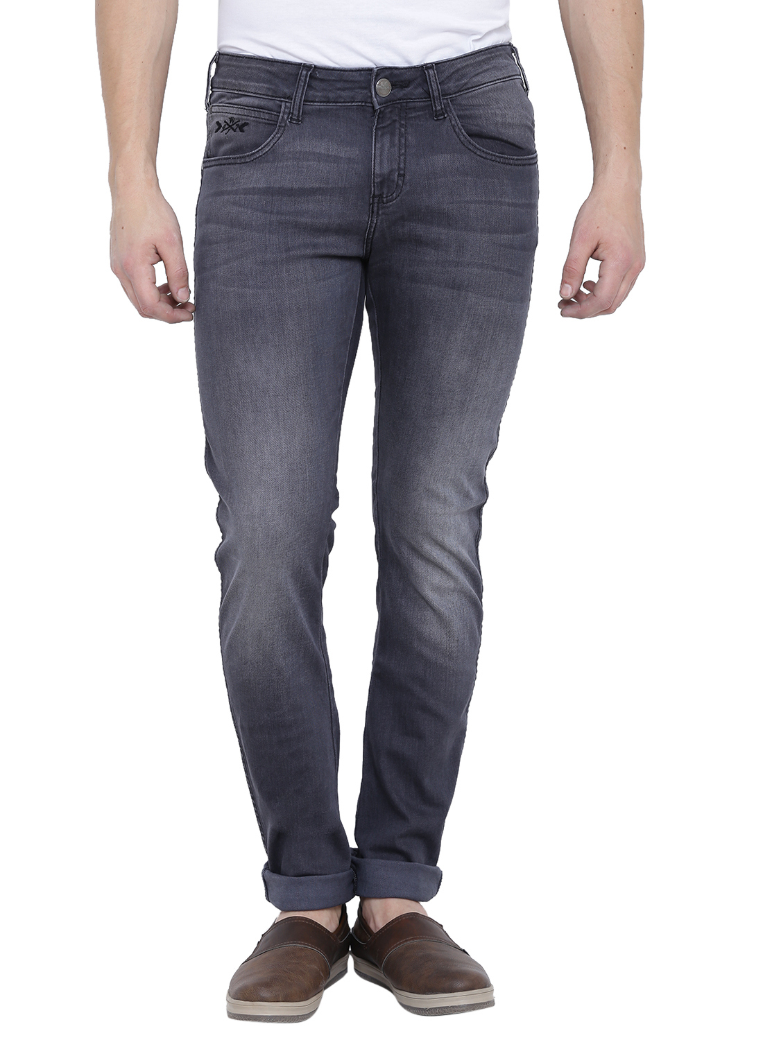 Buy Wrangler Gray Mid Rise Slim Fit Jeans For Men Online @ ₹1957 from ...