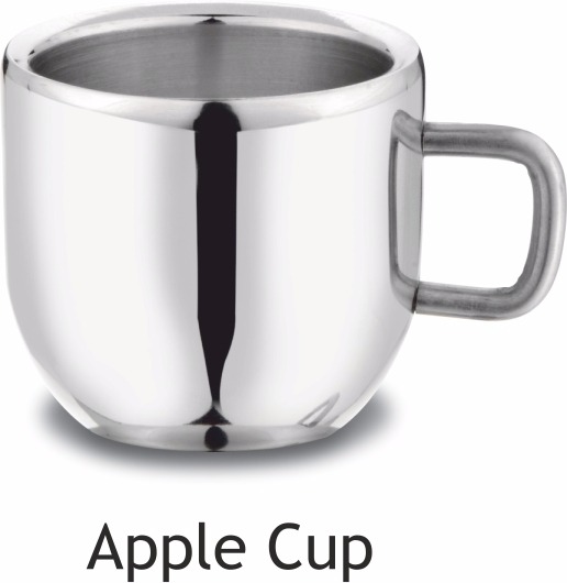 Buy Meet Apple Steel Tea Cup / Coffee Cup , Set of 6 Piece , Sliver , 100 ml Online ₹650 from