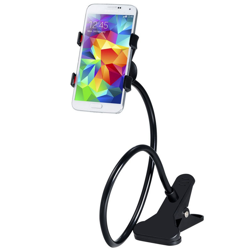 Universal Long Lazy Smart Phone Clip Stand For Home Bed Desk Table Car Mobile Holder Assorted Color