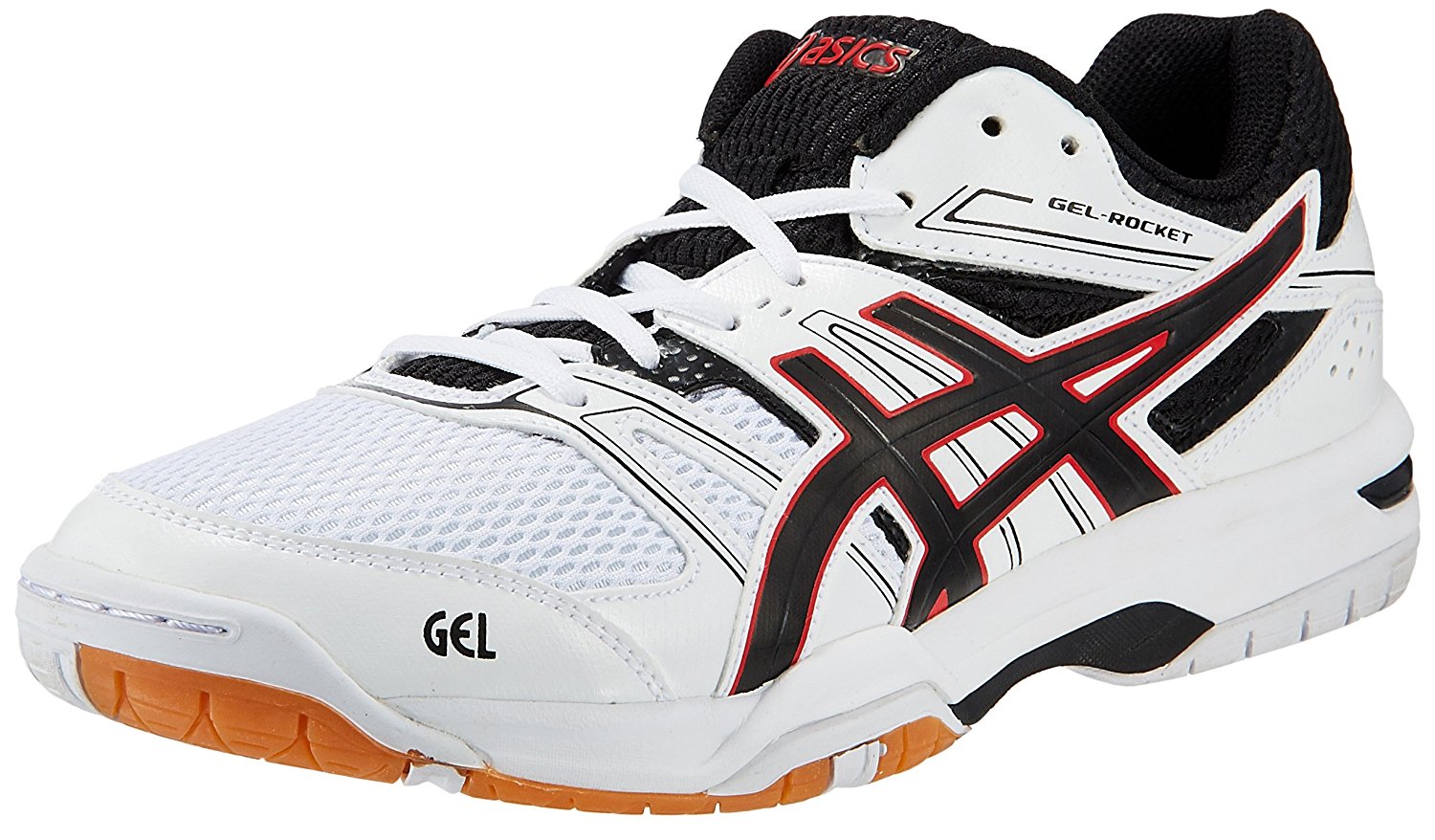 Buy Asics Men S Gel Rocket 7 White Black And Vermilion Indoor Multisport Court Shoes Online