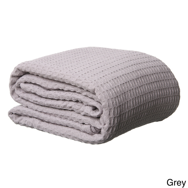 Buy Textile Home waffle weav cotton blanket grey color (228x228)cm ...