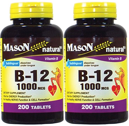 Buy Mason Vitamins B-12 1000Mcg Sublingual Cyanocobalamin Tablets, 200 ...