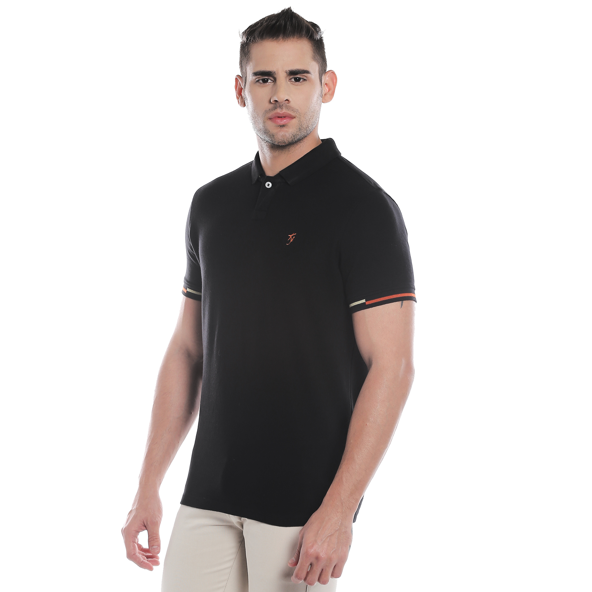 Buy Killer Black Polo Neck Half sleeves T-Shirt for Men Online @ ₹1299 ...