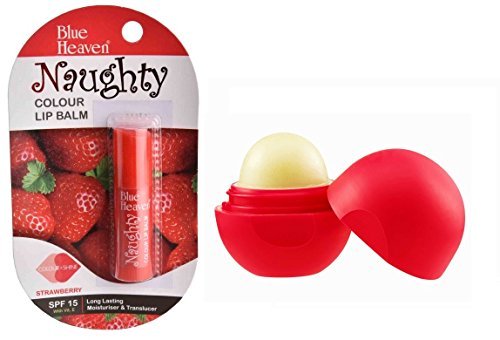 Buy Blue Heaven Combo of Lip balm Naughty- Lip bomb (Strawberry ...