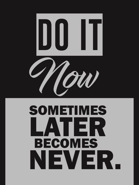 Buy Do It Now Sometimes Later Becomes Never 12 x 18 Inch Laminated ...