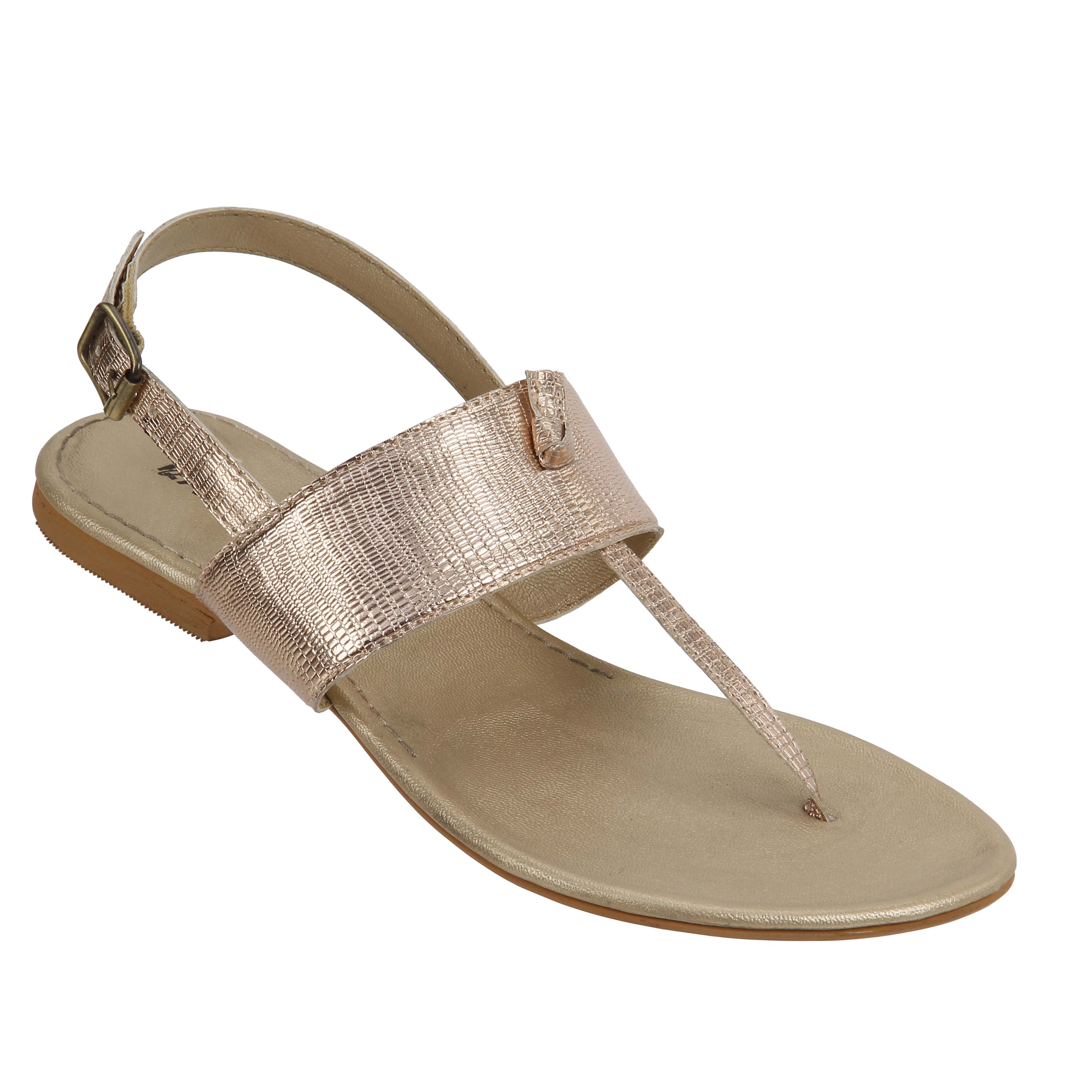 Buy Lavie Women's Gold Sandals Online @ ₹2199 from ShopClues