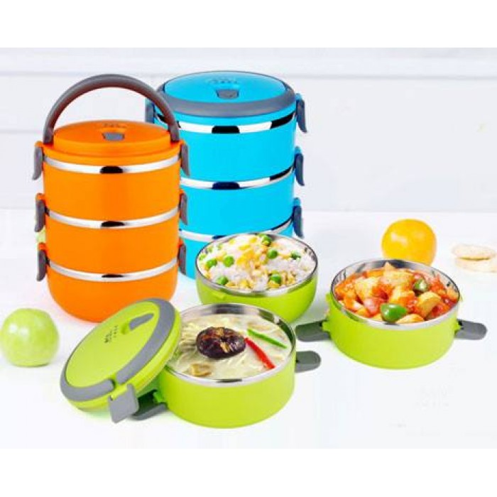 Buy 6th Dimensions 3 Layer Lunch Box Stainless Steel Tiffin Hot Box ...