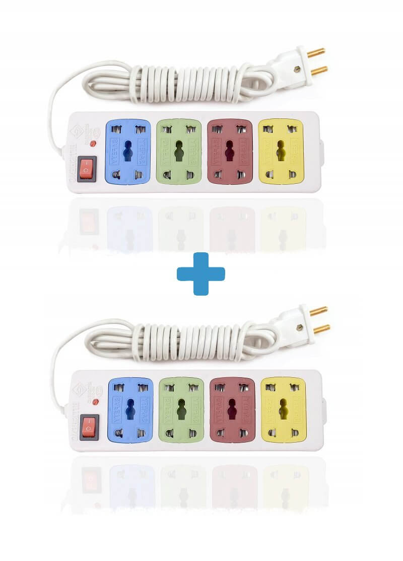 Buy Set of 2 Extension Cord Power Strip 8 Socket Online ₹199 from