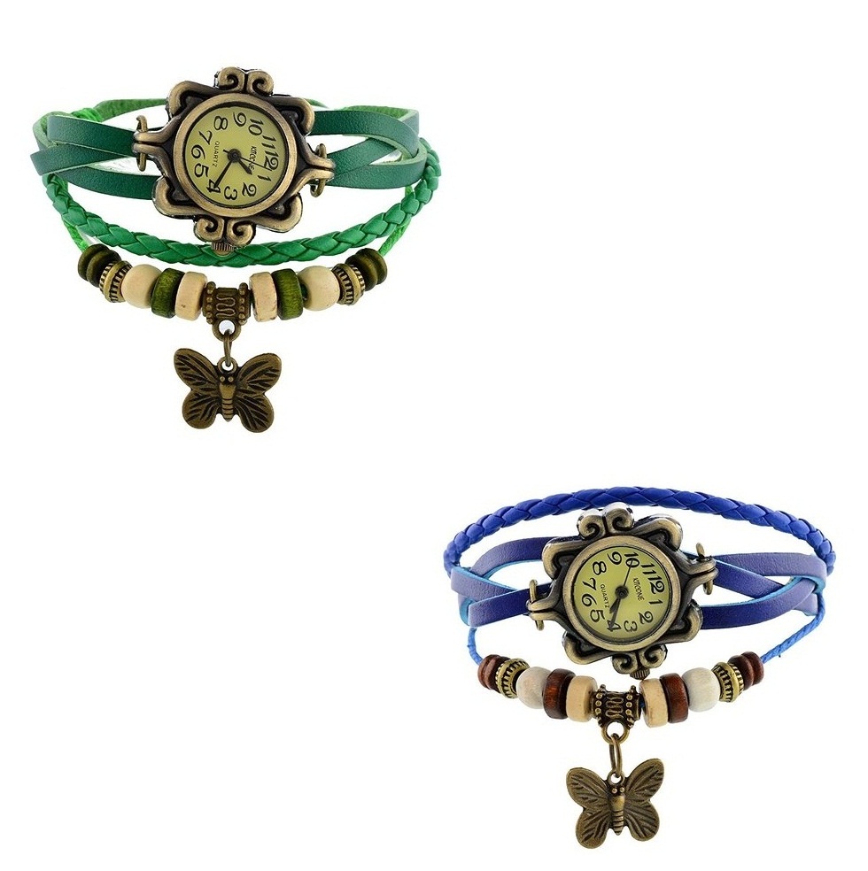 Buy ladies watch combo of 2 vintage watch Online ₹449 from ShopClues