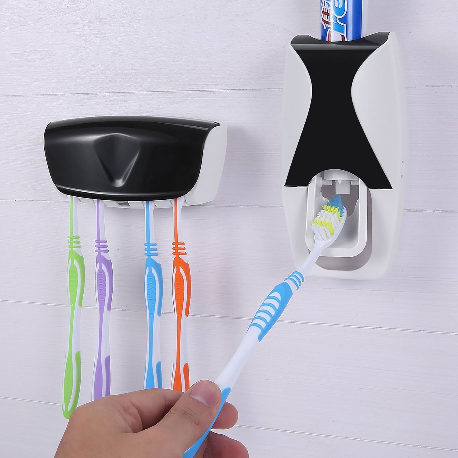 Buy Automatic Toothpaste Dispenser Kit with Toothbrush Holder (white