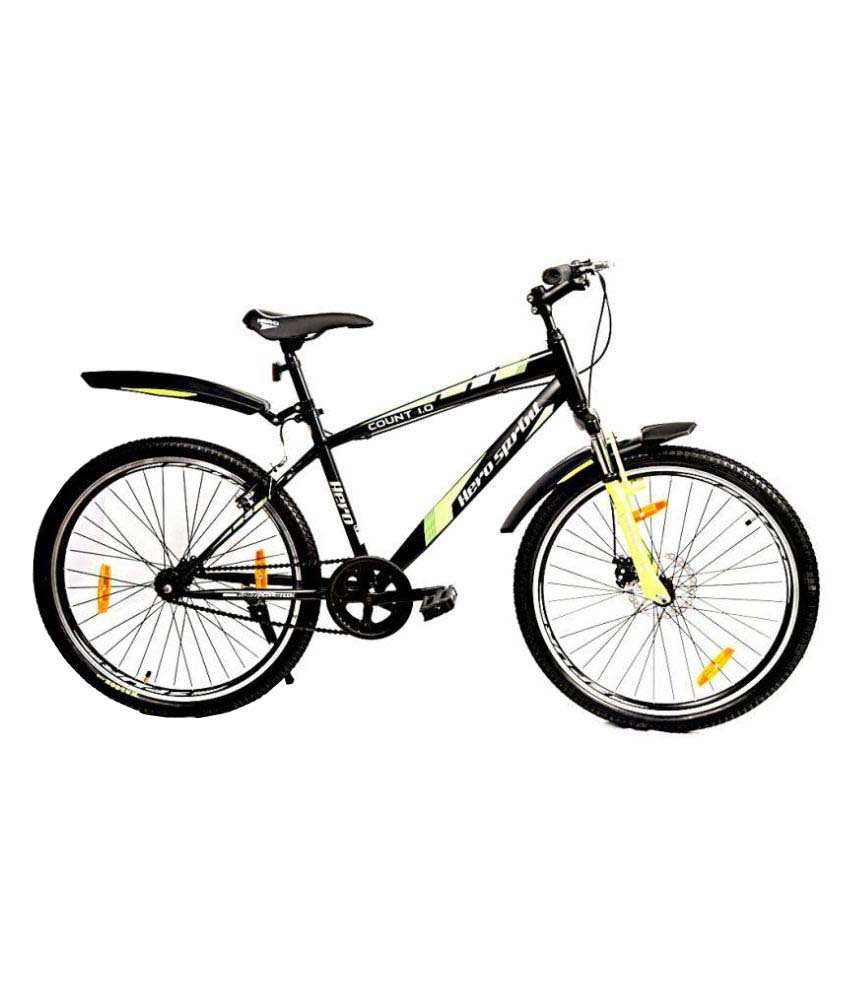 hero sprint thorn 26 inches single speed front suspension bike for adults green & black