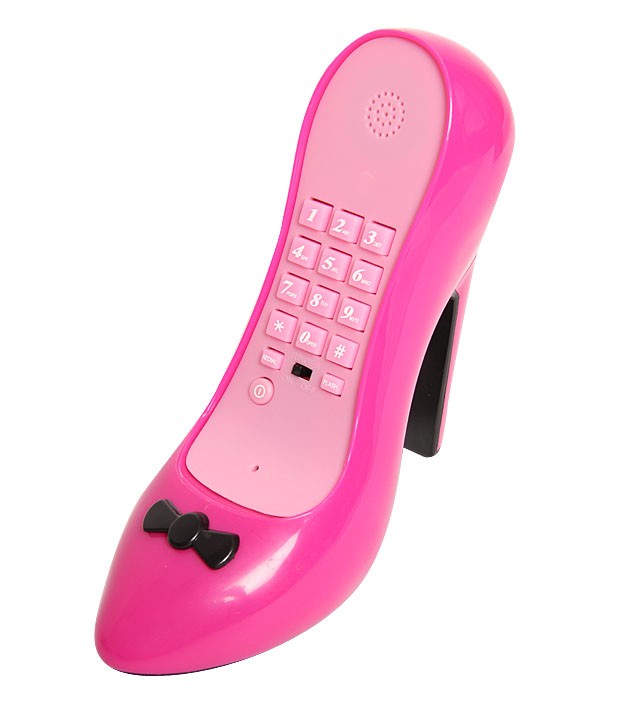 Aashrit Dark Pink Shoe Style Landline Phone